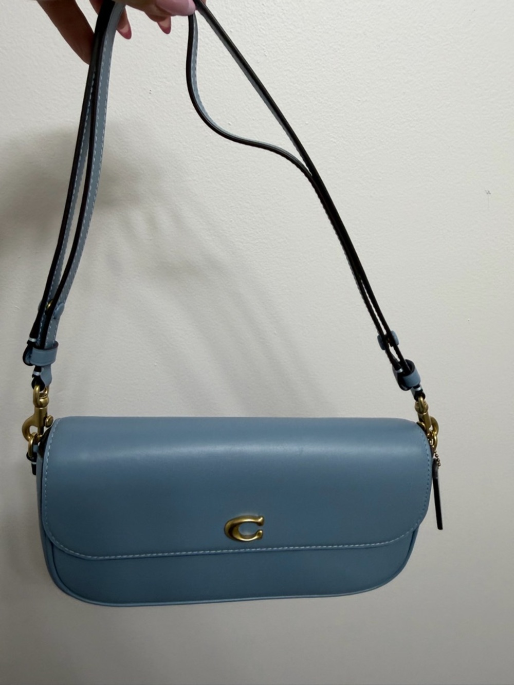 Coach Brook Flap Chain Shoulder Bag Bluebell Leather Gold Hardware 💙